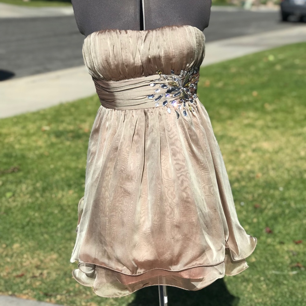 Champagne colored semi formal dress